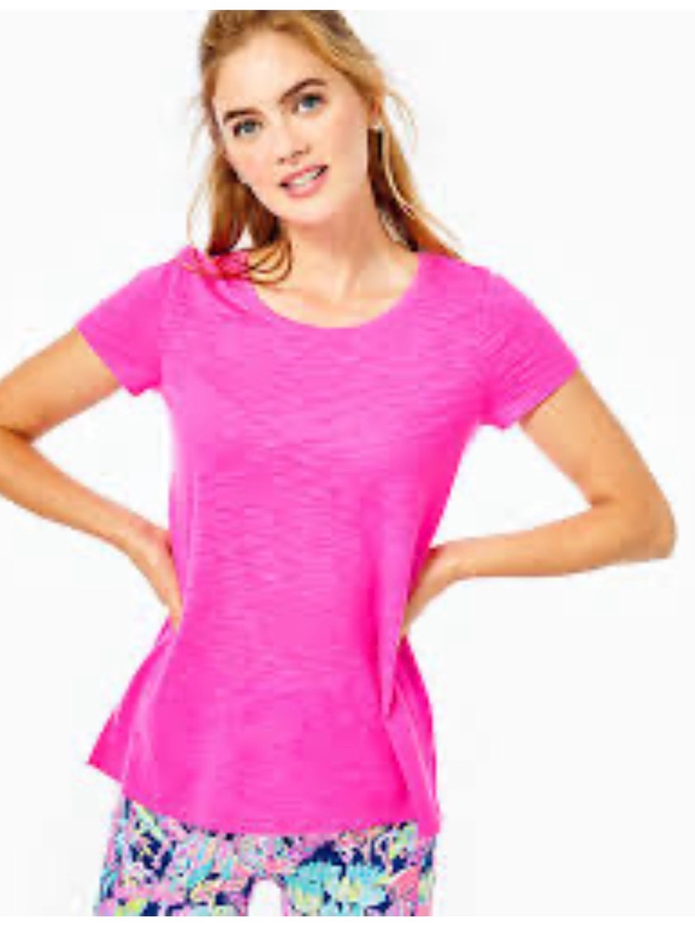 Lilly Pulitzer Bright Pink Short Sleeve Crewneck Tee